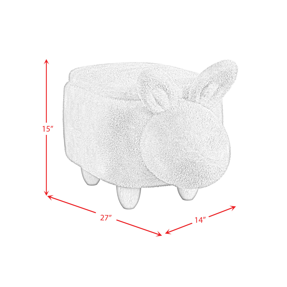 Rabbit Storage Stool in White - Jack’s Furniture and More (Laredo, TX)