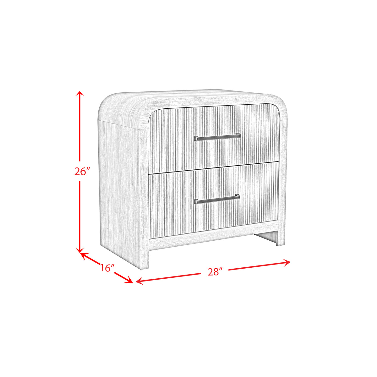 Ridgemont 2-Drawer Nightstand with USB in Black with Grain