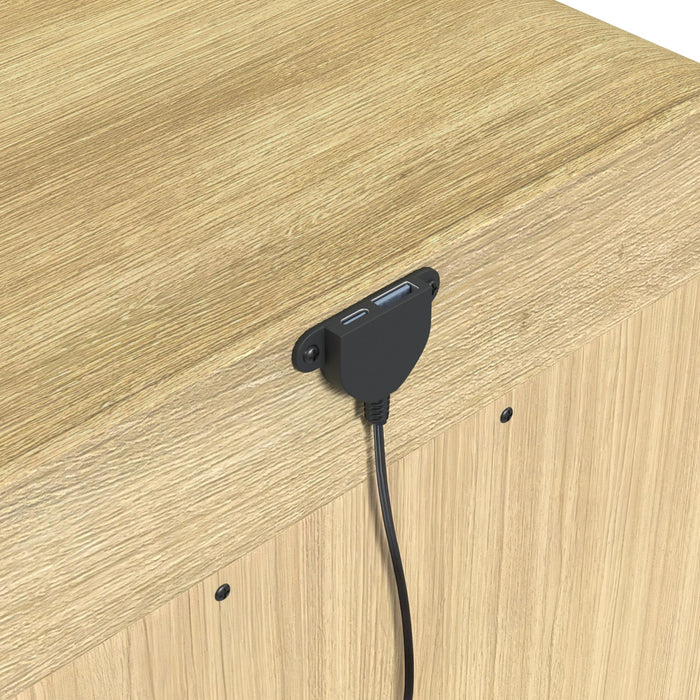 Ridgemont 2-Drawer Nightstand with USB in Natural - Jack’s Furniture and More (Laredo, TX)