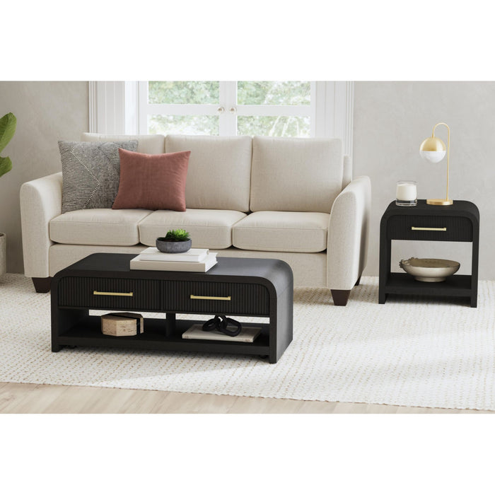 Ridgemont End Table with USB in Black with Grain - Jack’s Furniture and More (Laredo, TX)