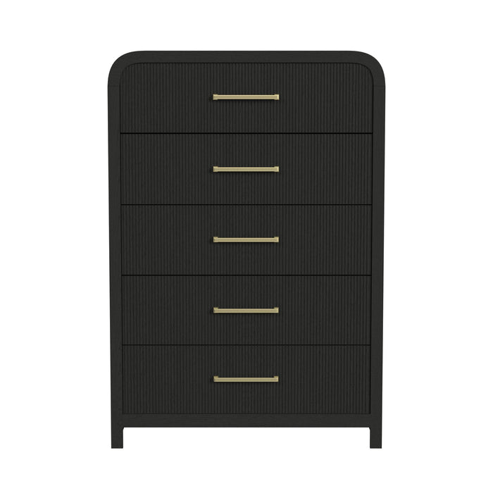 Ridgemont 5-Drawer Chest in Black with Grain - Jack’s Furniture and More (Laredo, TX)