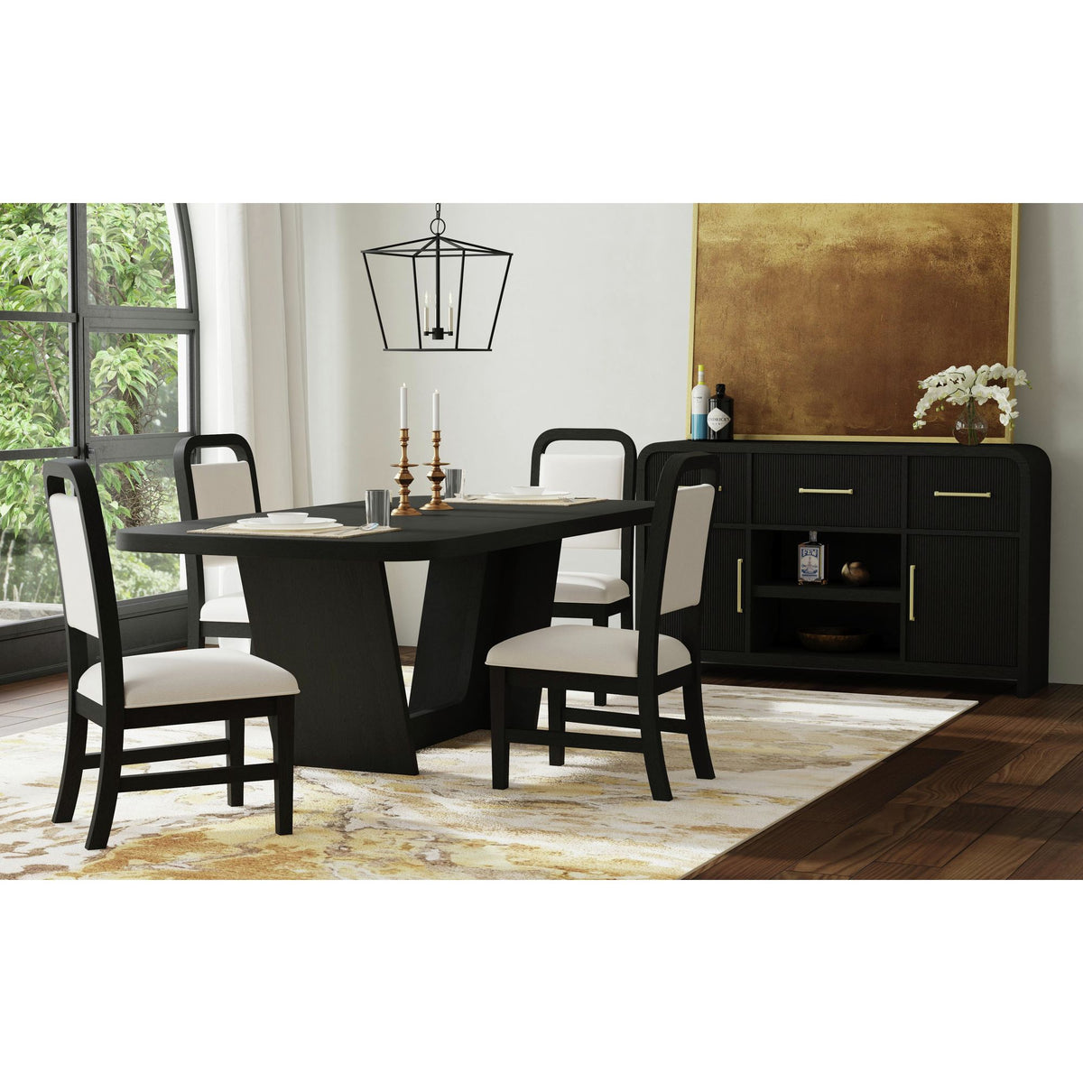 Ridgemont Rectangular Dining Table in Black with Grain - Jack’s Furniture and More (Laredo, TX)