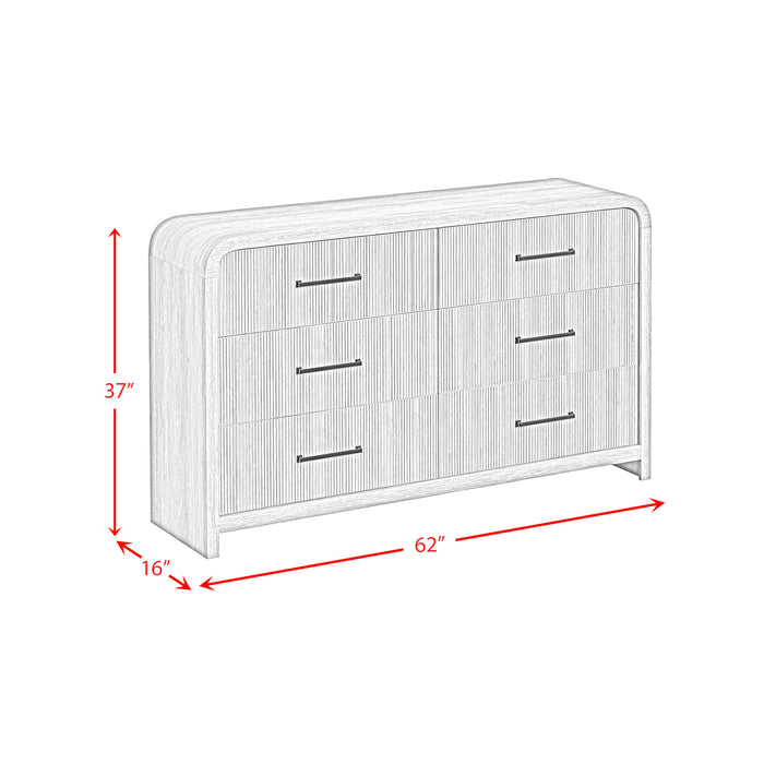 Ridgemont 6-Drawer Dresser in Black with Grain - Jack’s Furniture and More (Laredo, TX)