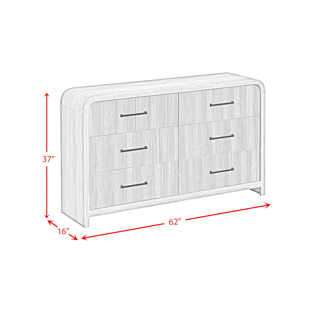 Ridgemont 6-Drawer Dresser in Natural