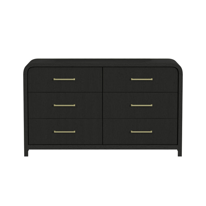 Ridgemont 6-Drawer Dresser in Black with Grain - Jack’s Furniture and More (Laredo, TX)