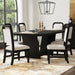 Ridgemont Standard Height Dining Set in Black with Grain-Table and Four Grey Fabric Chairs - Jack’s Furniture and More (Laredo, TX)