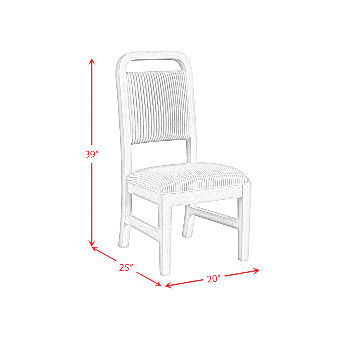 Ridgemont Dining Side Chair with White Fabric in Black with Grain (2 Per Carton) - Jack’s Furniture and More (Laredo, TX)