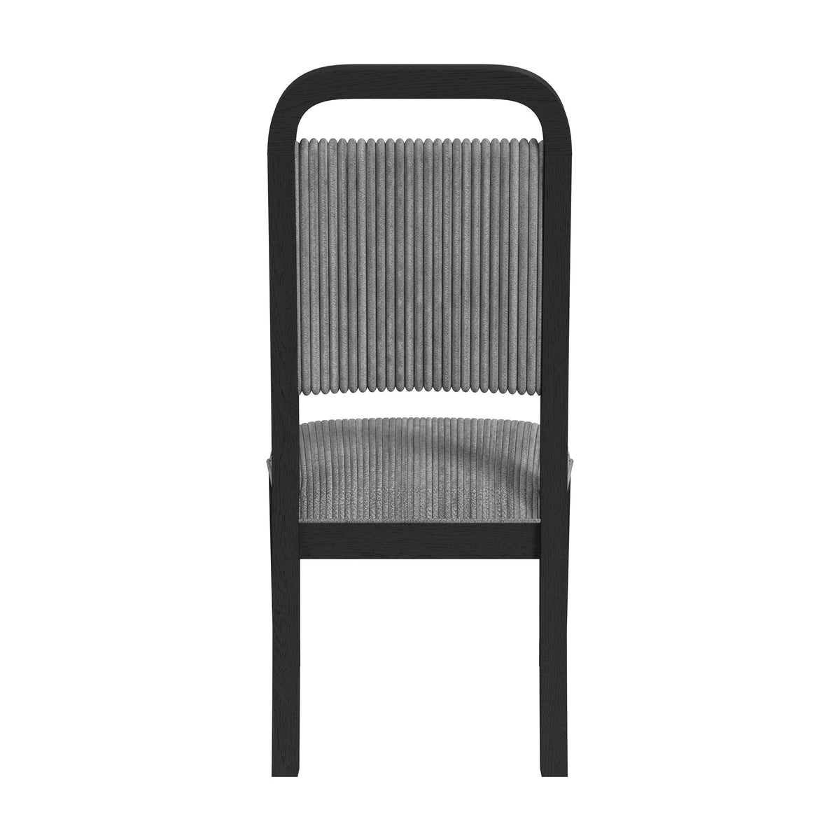 Ridgemont Standard Height Dining Set in Black with Grain-Table and Four Grey Fabric Chairs