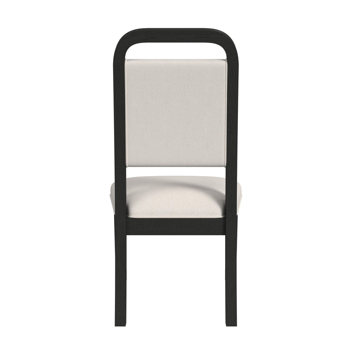 Ridgemont Dining Side Chair with White Fabric in Black with Grain (2 Per Carton) - Jack’s Furniture and More (Laredo, TX)