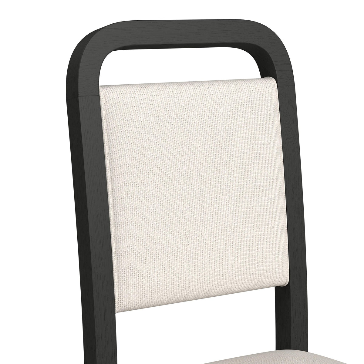 Ridgemont Dining Side Chair with White Fabric in Black with Grain (2 Per Carton) - Jack’s Furniture and More (Laredo, TX)