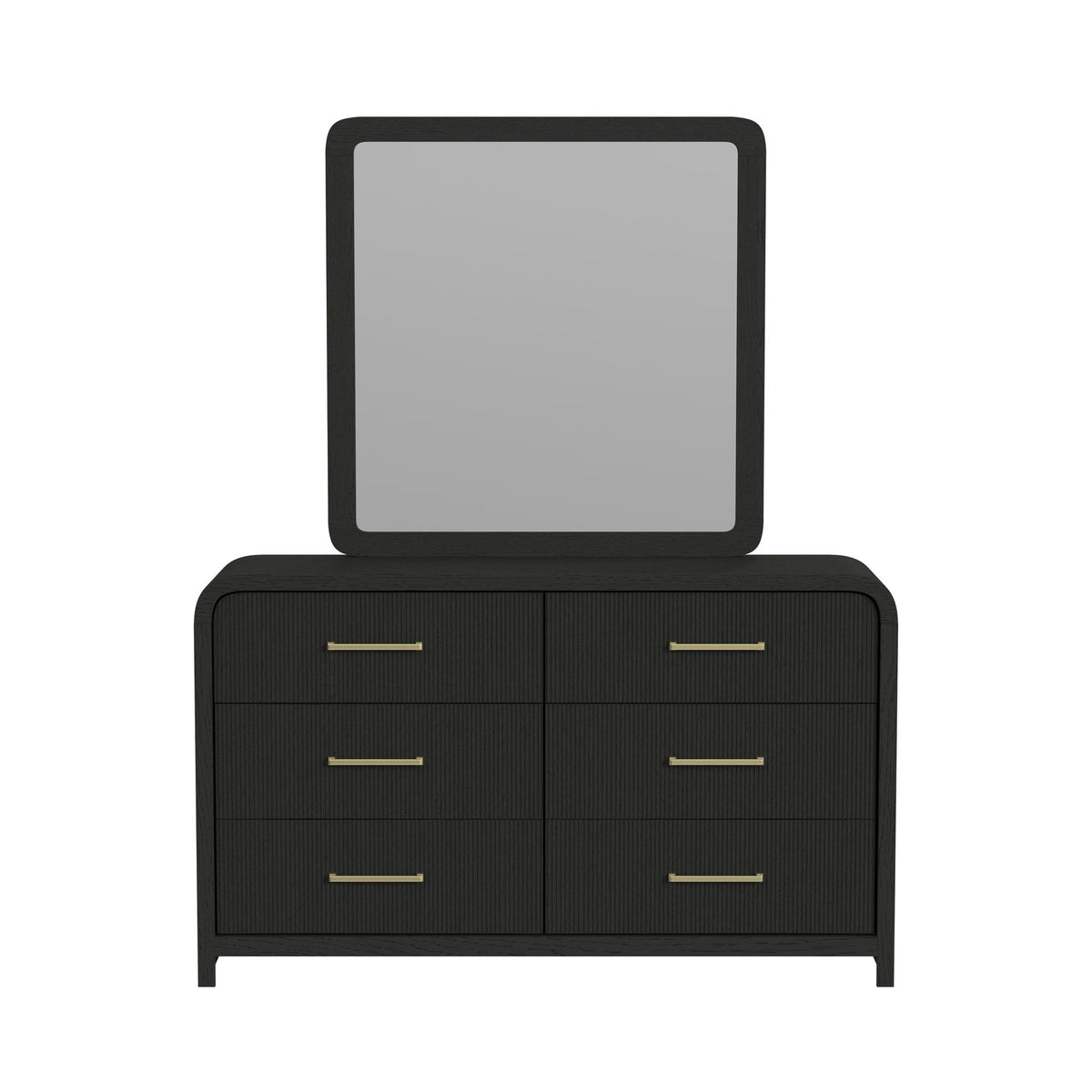 Ridgemont Dresser and Mirror Set in Black with Grain - Jack’s Furniture and More (Laredo, TX)