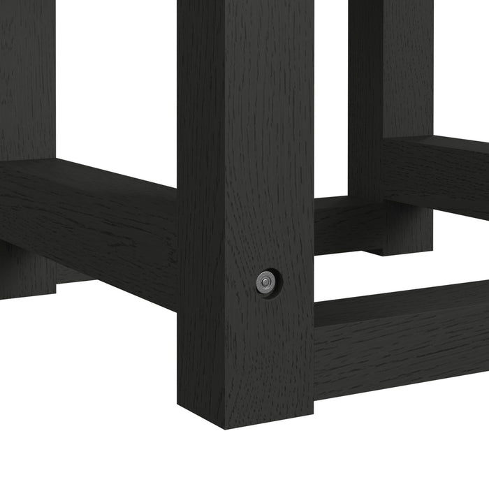 Ridgemont Dressing Stool with White Fabric in Black with Grain - Jack’s Furniture and More (Laredo, TX)