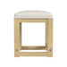 Ridgemont Dressing Stool with White Fabric in Natural - Jack’s Furniture and More (Laredo, TX)