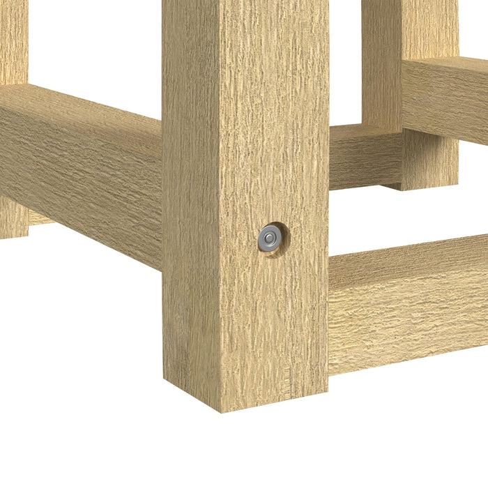 Ridgemont Dressing Stool with White Fabric in Natural - Jack’s Furniture and More (Laredo, TX)