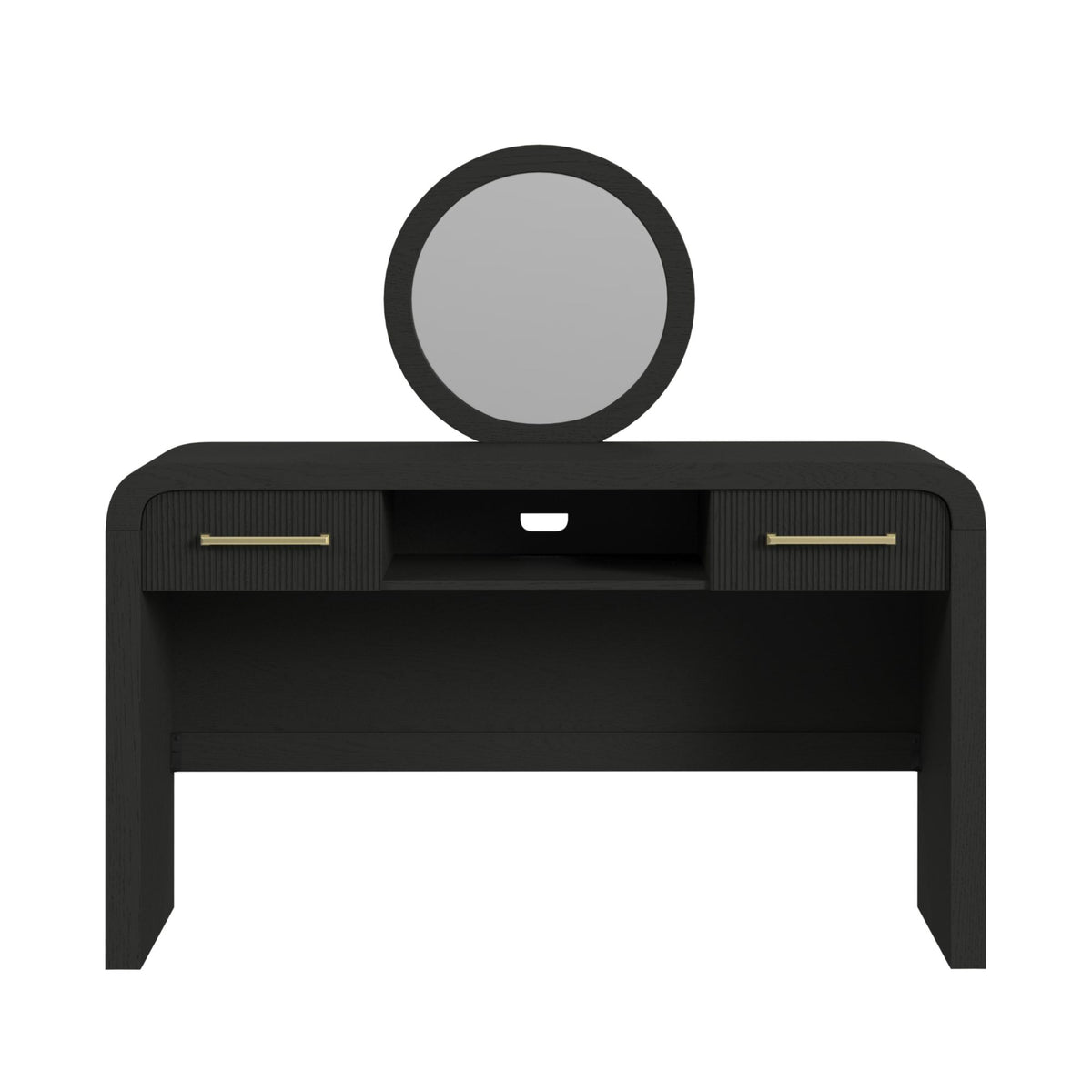 Ridgemont Dressing Table and Mirror in Black with Grain - Jack’s Furniture and More (Laredo, TX)