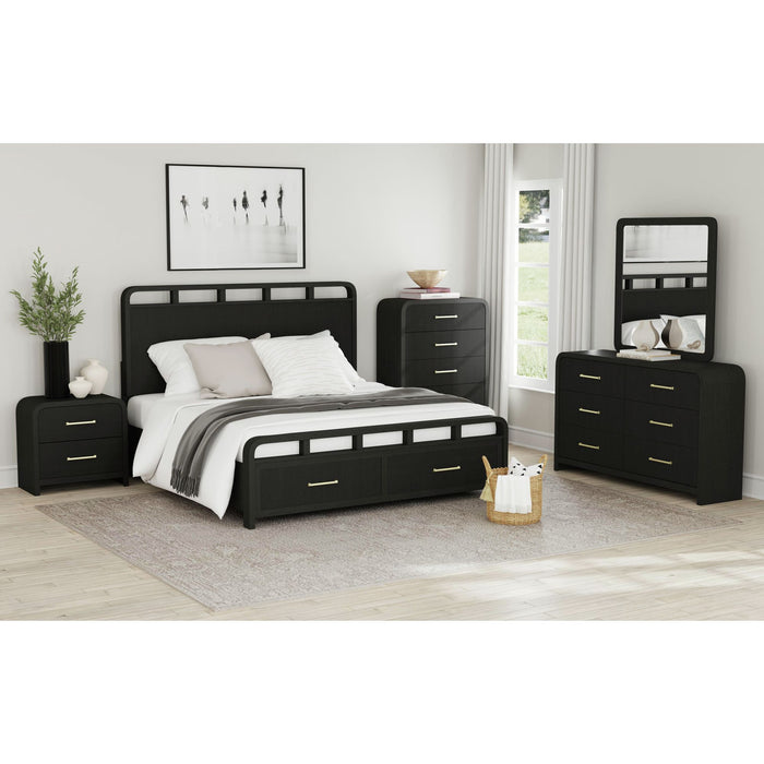 Ridgemont 5-Drawer Chest in Black with Grain - Jack’s Furniture and More (Laredo, TX)