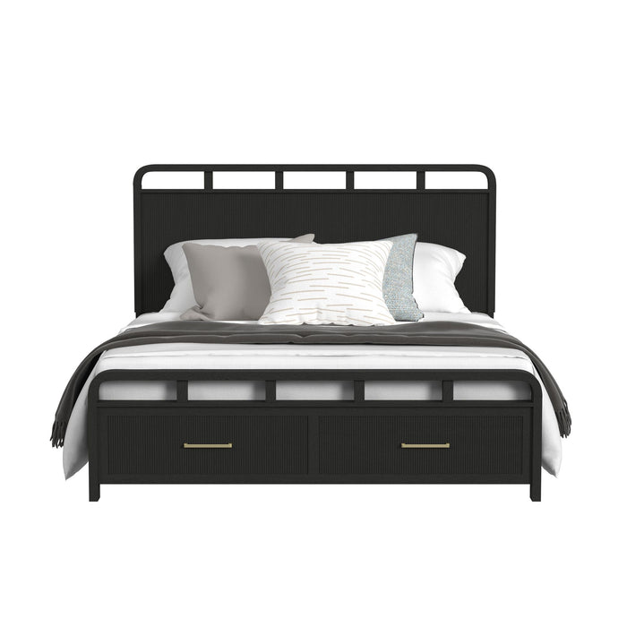 Ridgemont Storage Bed in Black with Grain - Jack’s Furniture and More (Laredo, TX)
