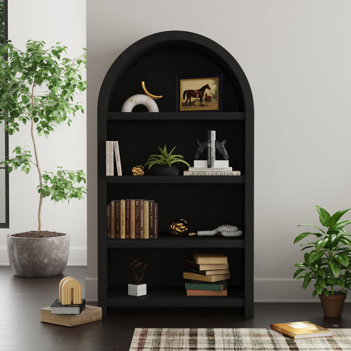 Ridgemont Open Bookcase in Black with Grain - Jack’s Furniture and More (Laredo, TX)