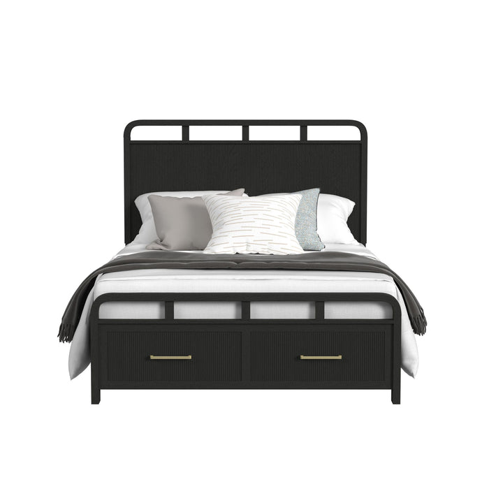 Ridgemont Storage Bed in Black with Grain - Jack’s Furniture and More (Laredo, TX)