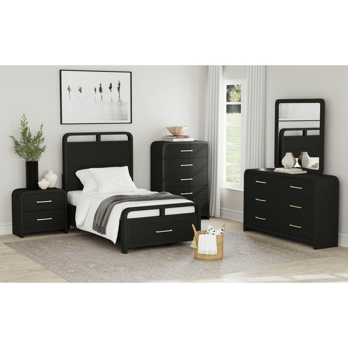 Ridgemont Storage Bed in Black with Grain - Jack’s Furniture and More (Laredo, TX)