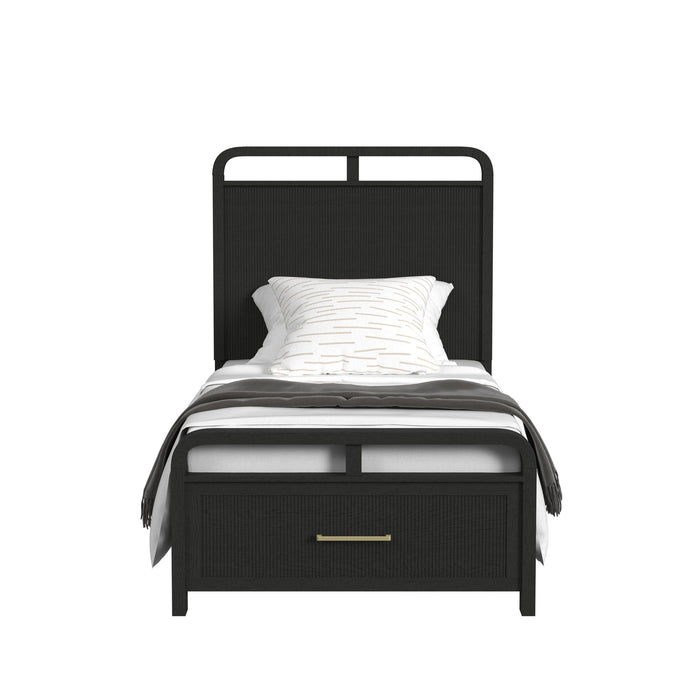 Ridgemont Storage Bed in Black with Grain - Jack’s Furniture and More (Laredo, TX)