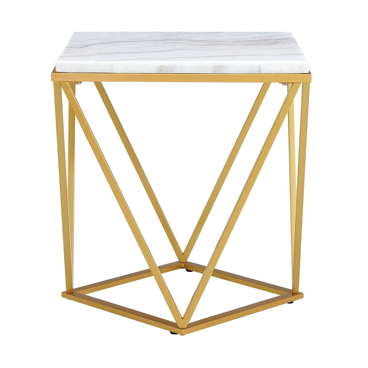 Riko Square End Table W/Gold Metal Leg - Jack’s Furniture and More (Laredo, TX)