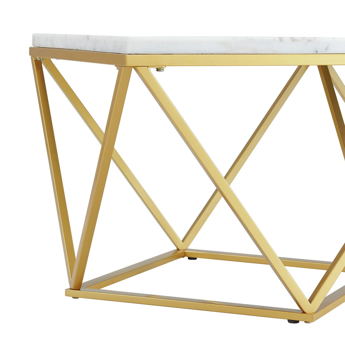 Riko Rectangular Coffee Table W/Gold Metal Leg - Jack’s Furniture and More (Laredo, TX)