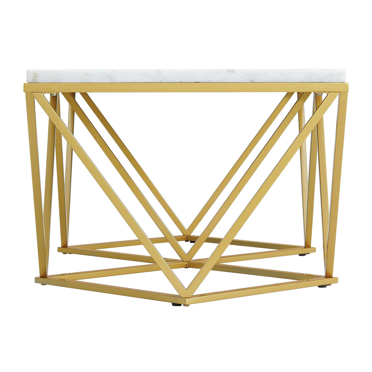 Riko Rectangular Coffee Table W/Gold Metal Leg - Jack’s Furniture and More (Laredo, TX)