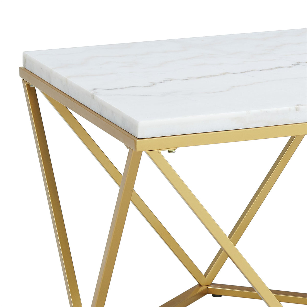 Riko Rectangular Coffee Table W/Gold Metal Leg - Jack’s Furniture and More (Laredo, TX)