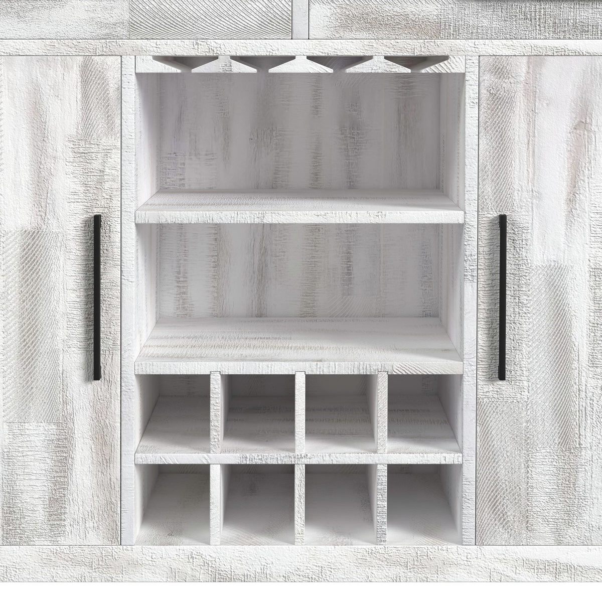 Rogen Rustic Bar Table with Ice Tray, USB and Power in Rustic White