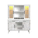 Rogen Rustic Buffet & Hutch with LED in Rustic White - Jack’s Furniture and More (Laredo, TX)