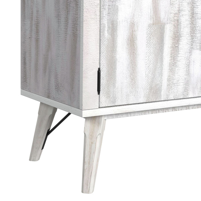 Rogen Rustic Buffet & Hutch with LED in Rustic White - Jack’s Furniture and More (Laredo, TX)