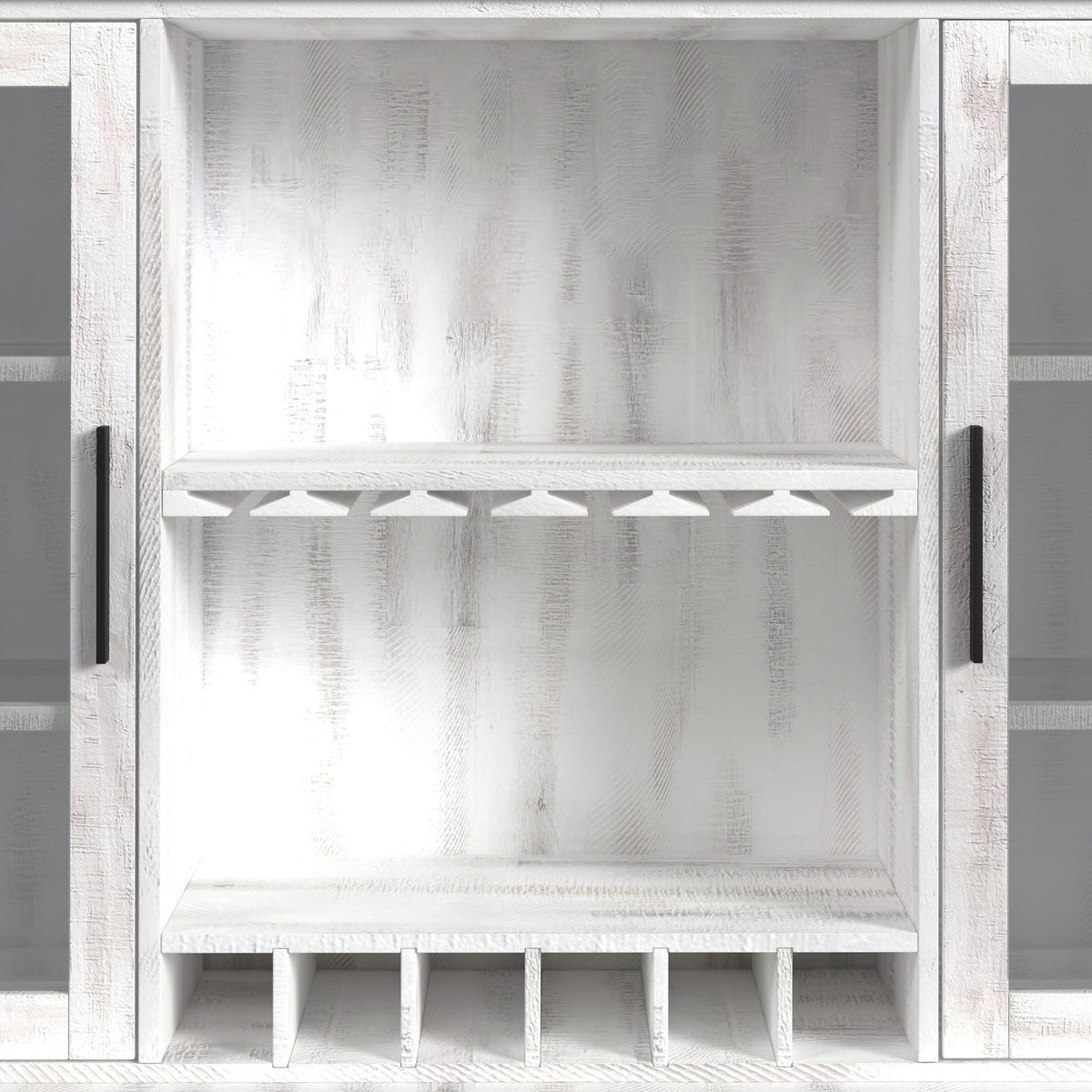 Rogen Rustic Buffet & Hutch with LED in Rustic White