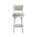 Rogen Rustic Swivel Bar Stool with Grey Fabric in Rustic White (2 Per Carton) - Jack’s Furniture and More (Laredo, TX)