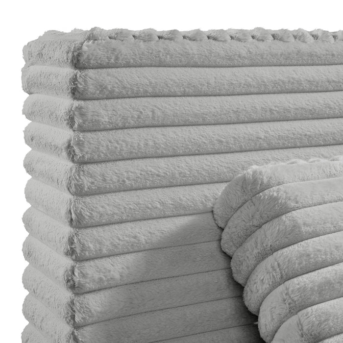 Rosebery UPH Bed with 2 Pillows in Light Grey Corduroy - Jack’s Furniture and More (Laredo, TX)