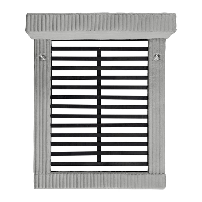 Rosebery UPH Bed with 2 Pillows in Light Grey Corduroy - Jack’s Furniture and More (Laredo, TX)