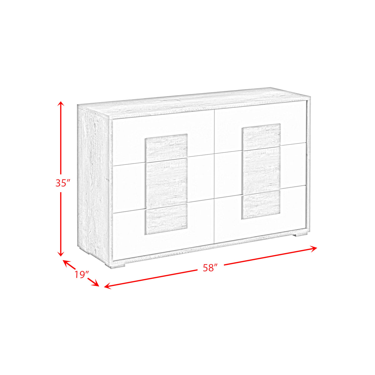 San Matteo 6-Drawer Dresser in Dual Tone - Jack’s Furniture and More (Laredo, TX)