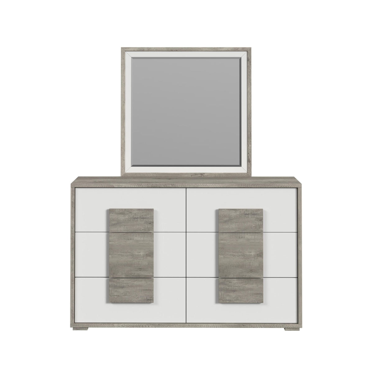 San Matteo Dresser and Mirror Set in Dual Tone - Jack’s Furniture and More (Laredo, TX)