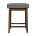 Santa Barbara Kitchen Island & 2 Counter Stools with Dark Grey Fabric in Walnut - Jack’s Furniture and More (Laredo, TX)