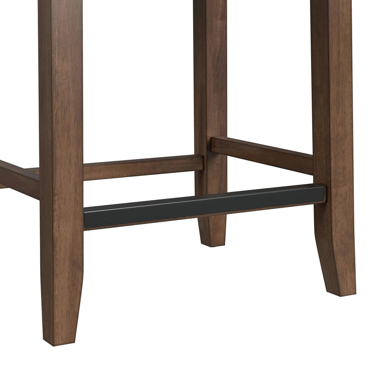 Santa Barbara Kitchen Island & 2 Counter Stools with Dark Grey Fabric in Walnut - Jack’s Furniture and More (Laredo, TX)