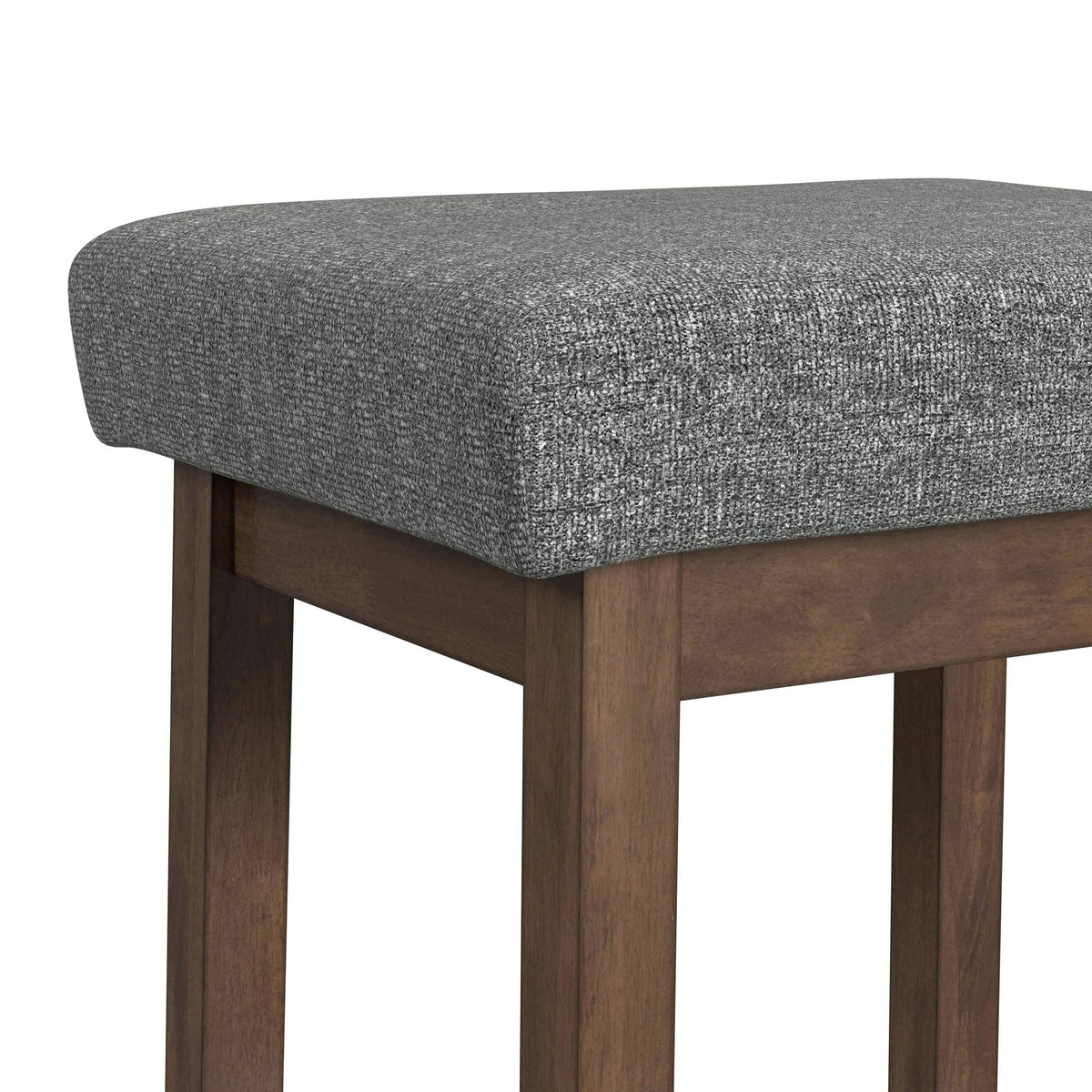 Santa Barbara Kitchen Island & 2 Counter Stools with Dark Grey Fabric in Walnut - Jack’s Furniture and More (Laredo, TX)