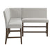 Seneca Counter 3PC Corner Bench with Grey Fabric in Brown - Jack’s Furniture and More (Laredo, TX)