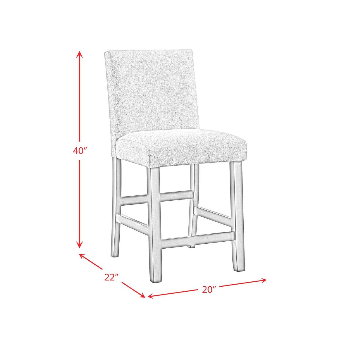Seneca Counter Side Chair with Grey Fabric in Brown (2 Per Carton) - Jack’s Furniture and More (Laredo, TX)