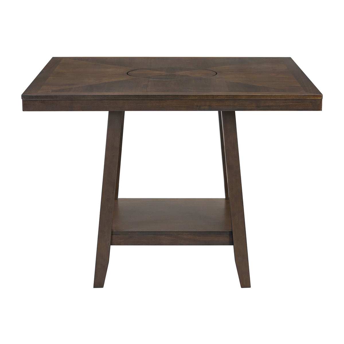 Seneca Square Counter Table with Lazy Susan in Brown - Jack’s Furniture and More (Laredo, TX)