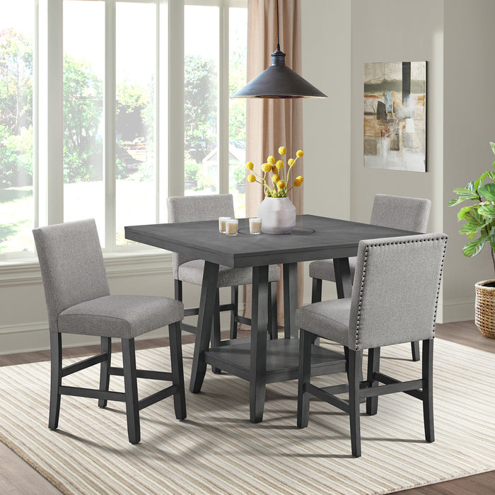 Seneca Counter Height Dining Set in Brown-Table and Four Chairs - Jack’s Furniture and More (Laredo, TX)