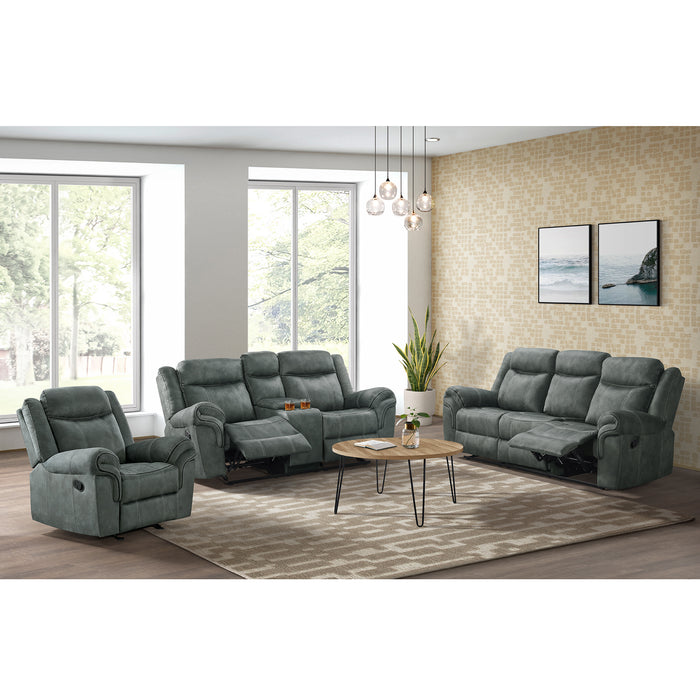 Sorrento 3PC Living Room Set in FB367 Charcoal-Sofa, Loveseat & Recliner - Jack’s Furniture and More (Laredo, TX)