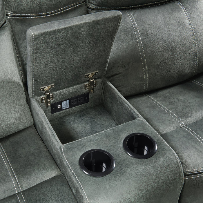 Sorrento 3PC Living Room Set in FB367 Charcoal-Sofa, Loveseat & Recliner - Jack’s Furniture and More (Laredo, TX)