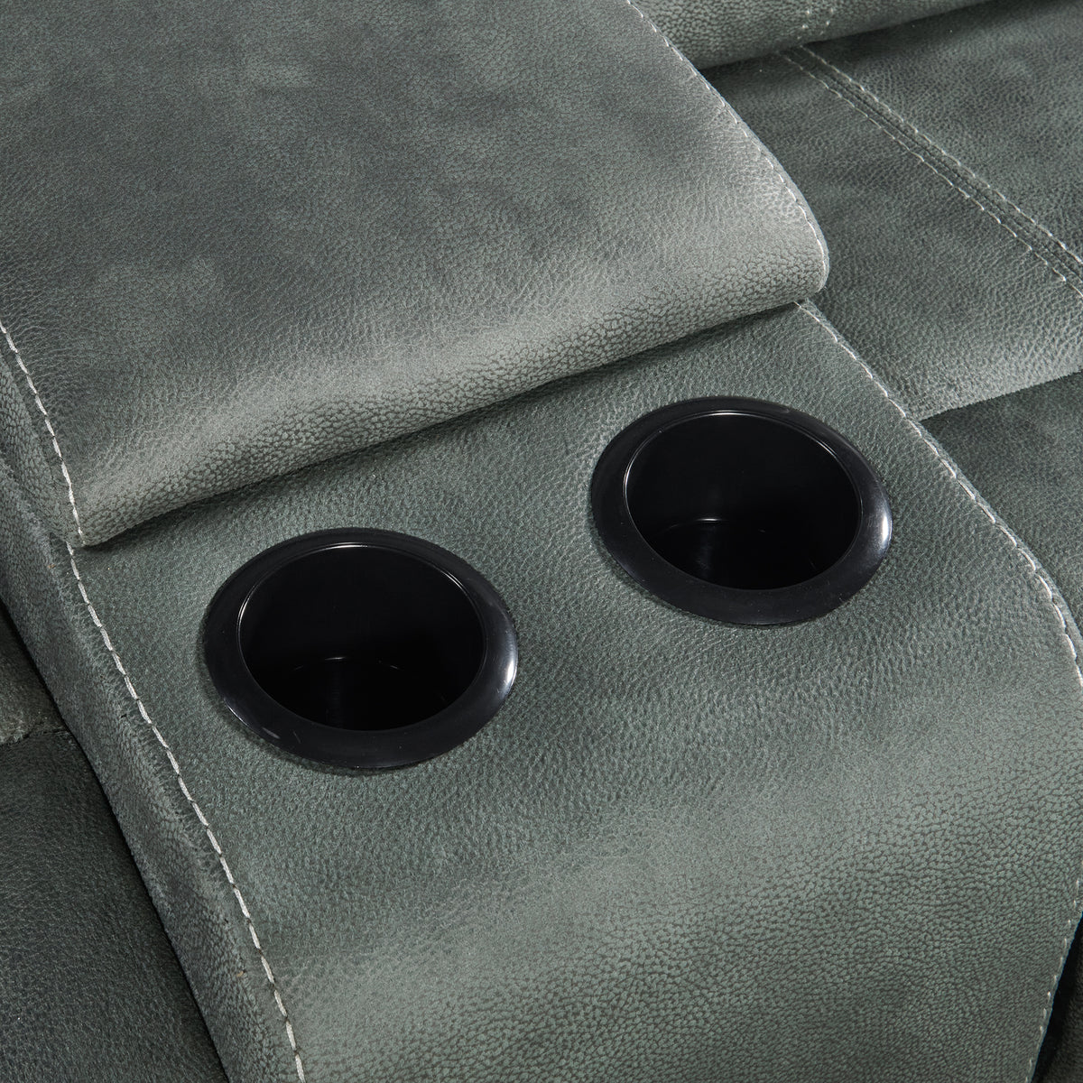 Sorrento 3PC Living Room Set in FB367 Charcoal-Sofa, Loveseat & Recliner