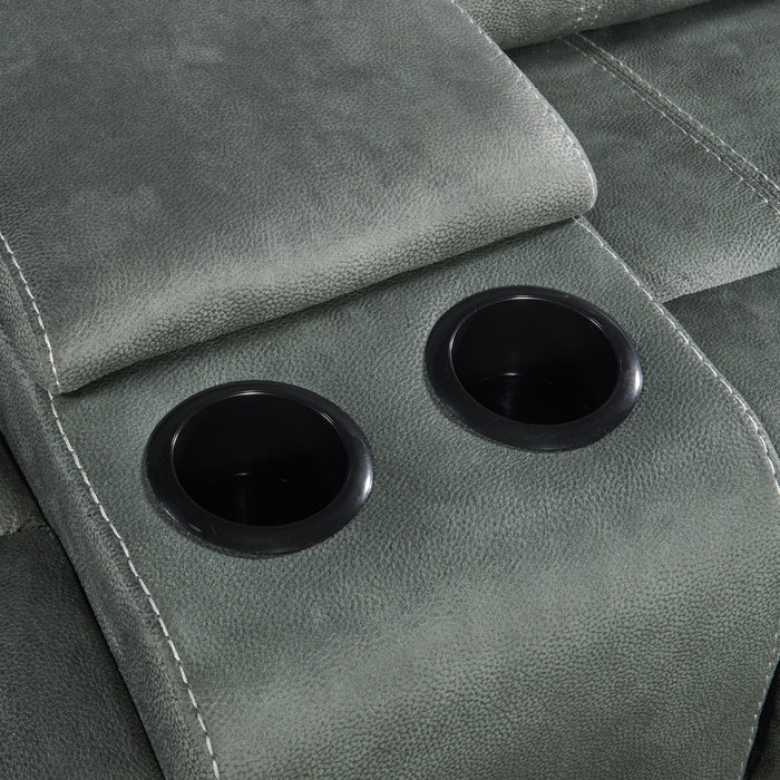 Sorrento 3PC Living Room Set in FB367 Charcoal-Sofa, Loveseat & Recliner - Jack’s Furniture and More (Laredo, TX)