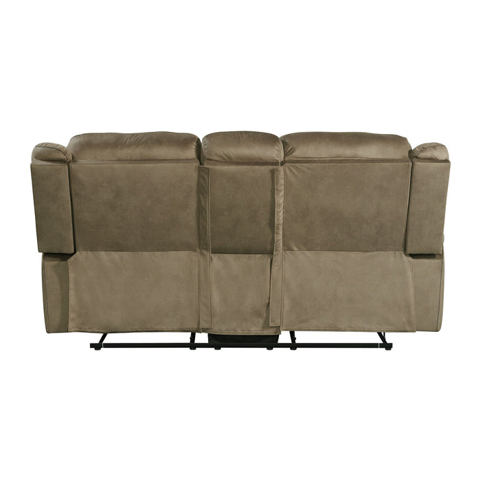 Sorrento Motion Loveseat with Console in T101 Brown - Jack’s Furniture and More (Laredo, TX)